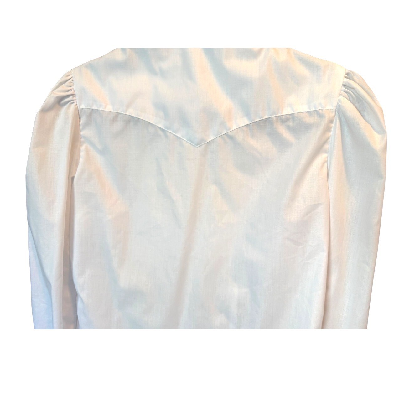 VTG H Bar C California Ranchwear White Ruffle Pintuck Western Blouse Size 34