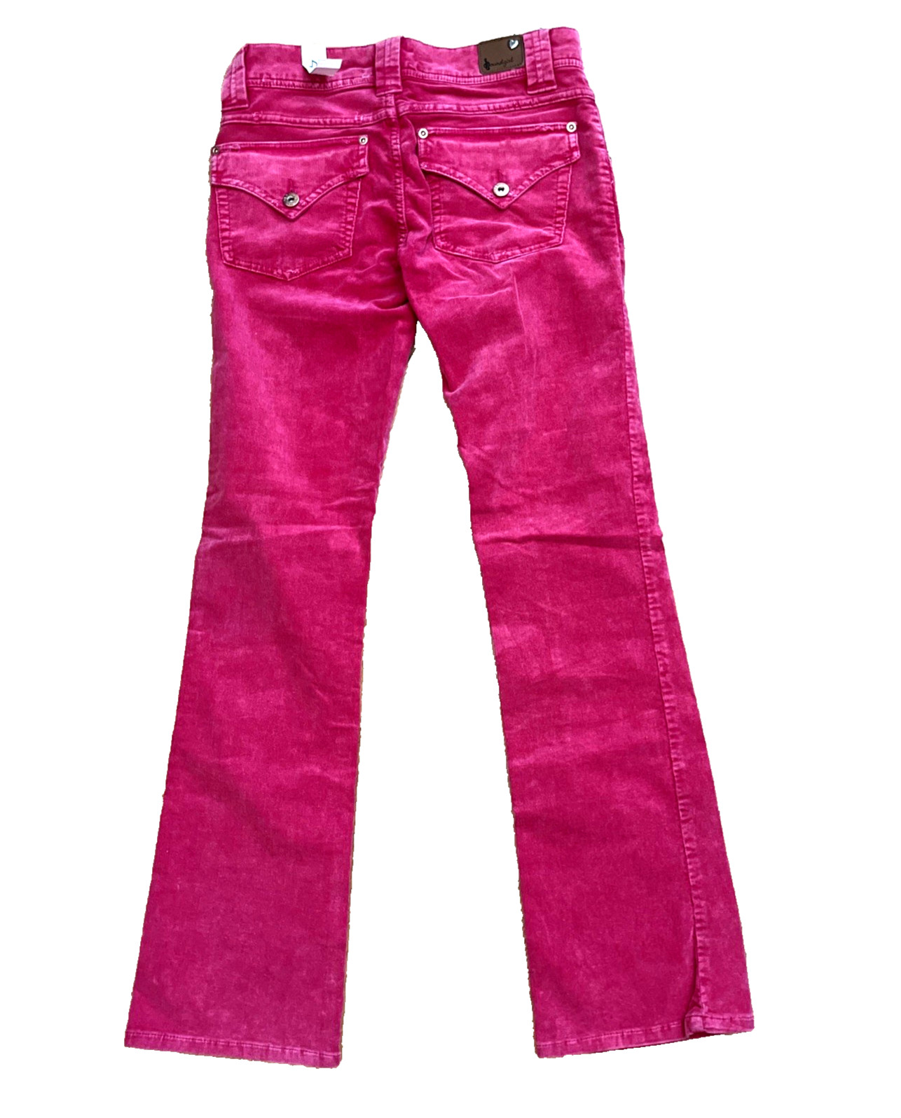 Vintage Soundgirl Pink Corduroy Skinny Leg Flared Pants Size 7 NWT Pockets Retro
