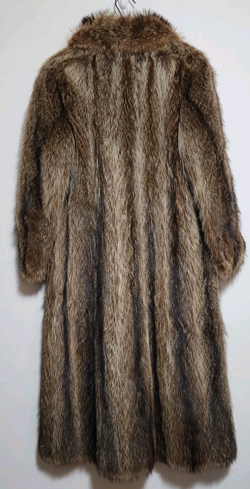 Vintage Revillon Frères Saks Fifth Mob Wife Raccoon Fur Coat Full Length Luxury