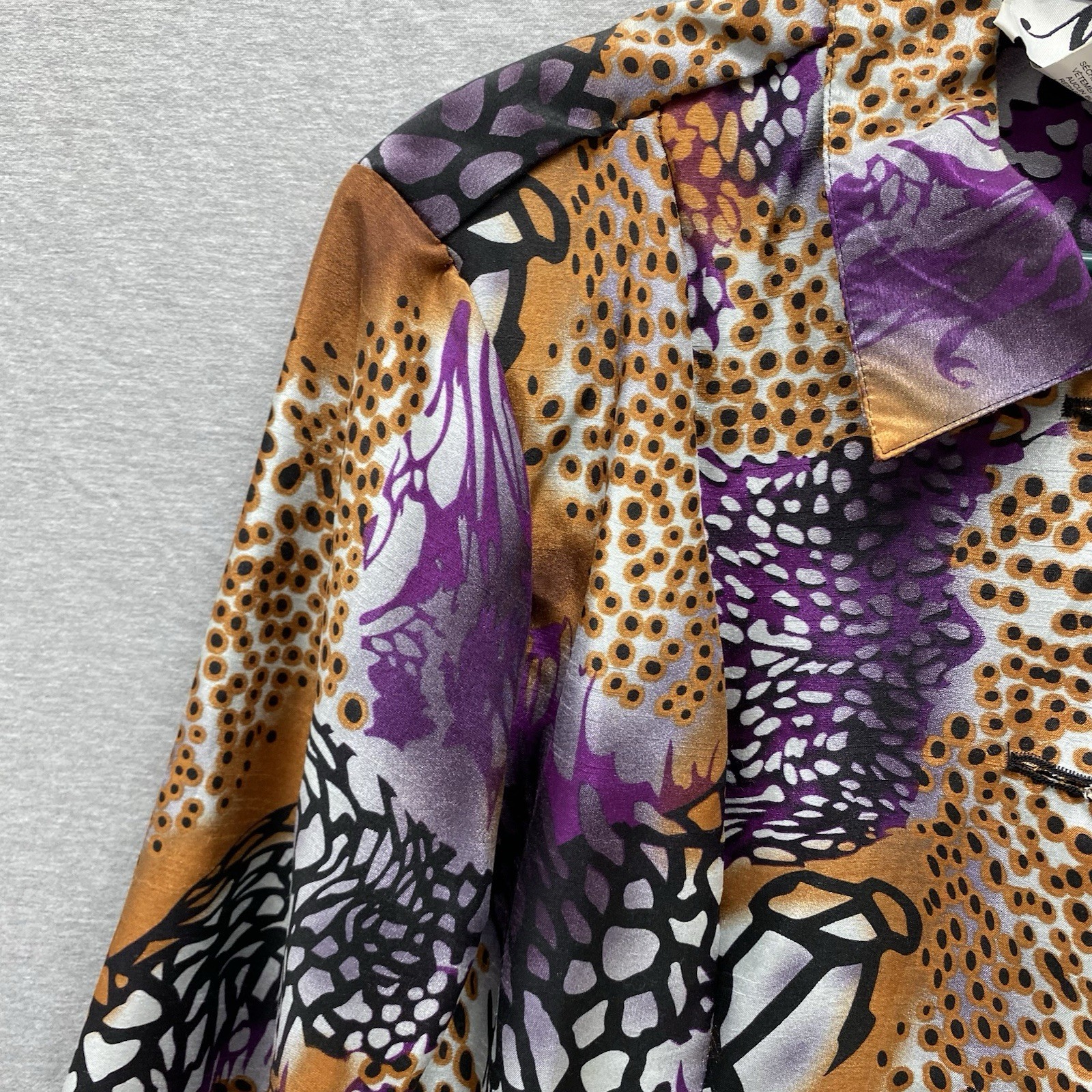 Vintage 1980’s N Touch Jacket Size 16 Multicolor Long Sleeve Button Art Print