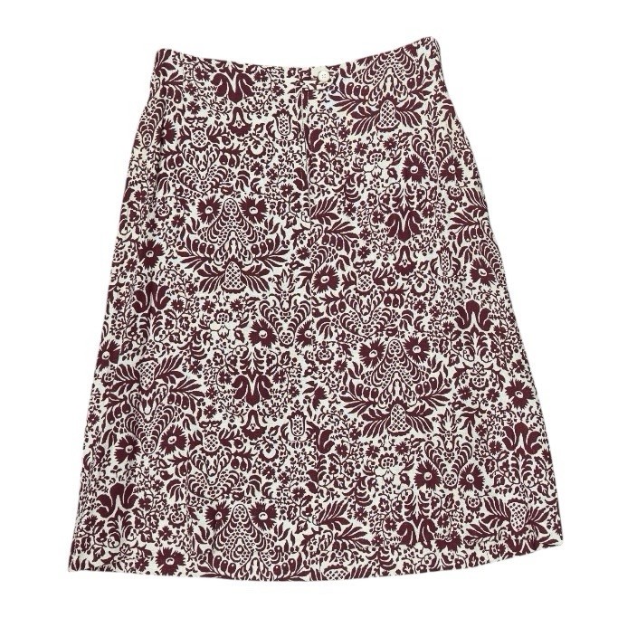 Vintage 70s Prestige of Boston Floral Skirt & Top Set Burgundy NOS Folk Art Boho