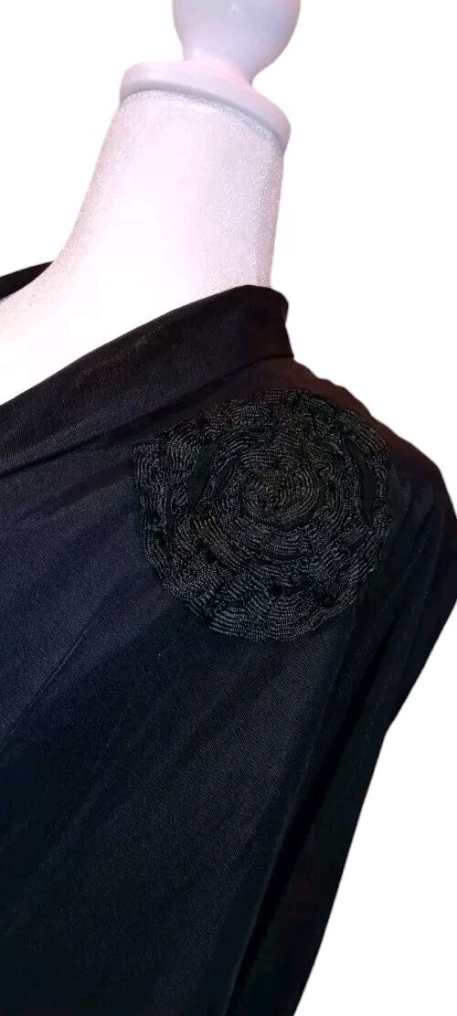 VTG 40s/50s Carol Curtis Original Jet Black Very Fine Faille Fabric Jacket M