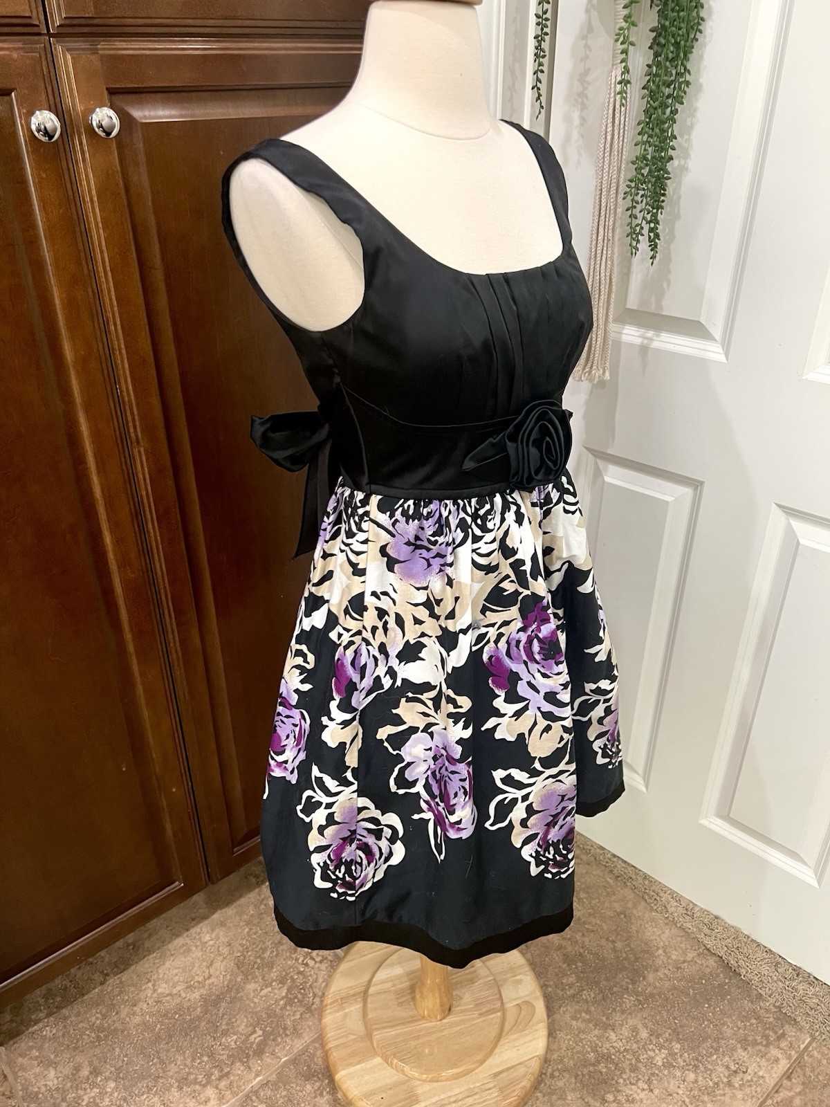 Vtg Y2K Retro 50’s Style Fit & Flare Dress Tie Back Tulle Crinoline Cocktail 5