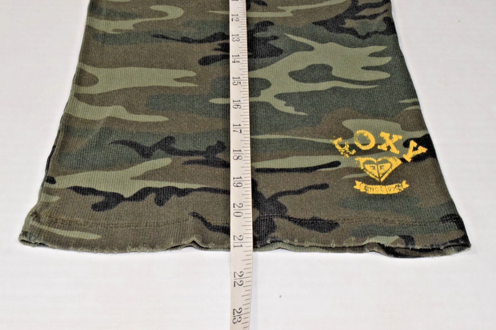 Vintage Roxy Tank Top Size XS 90s Ribbed Woodland Camouflage Made USA