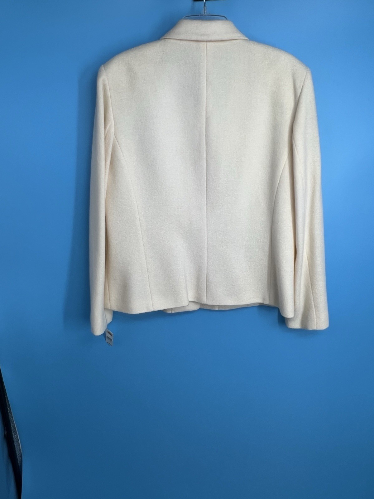NWT Vintage Talbots Cream Wool Timeless Career Blazer Jacket Size: 16 Made USA