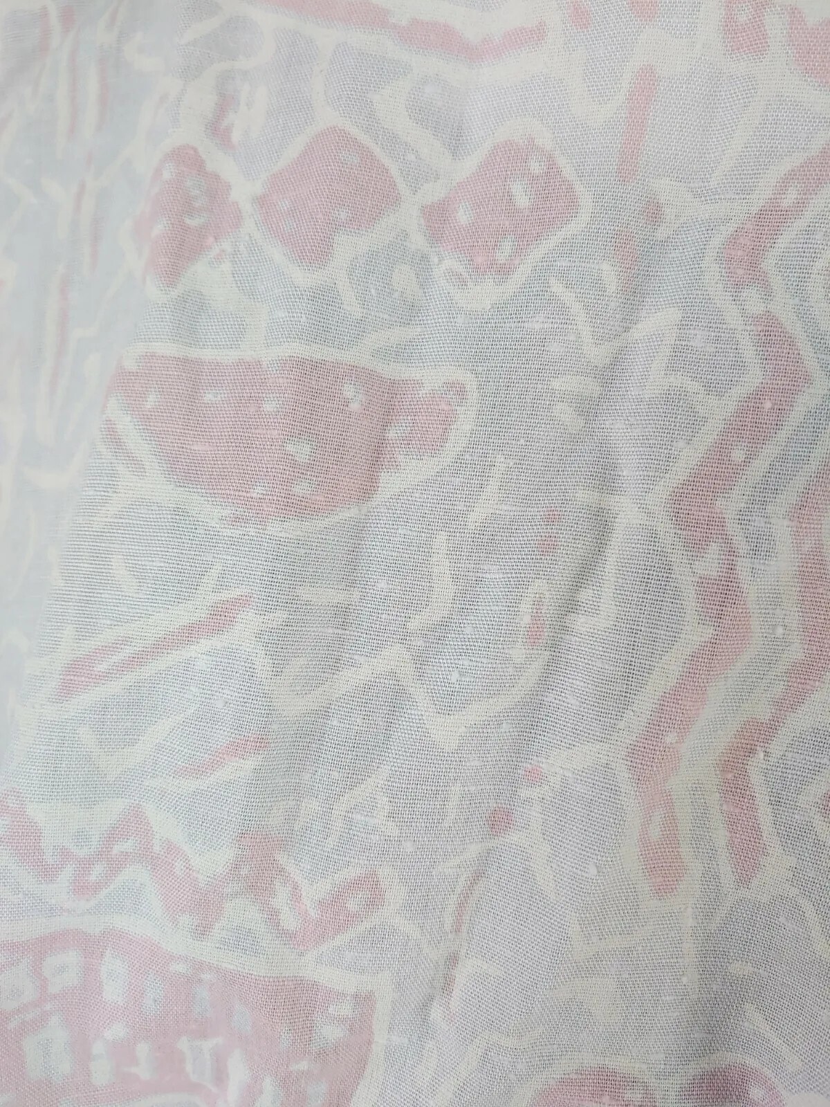 Vintage LA Gal Pink & White Abstract Printed Dress w Elastic Waist Size 16