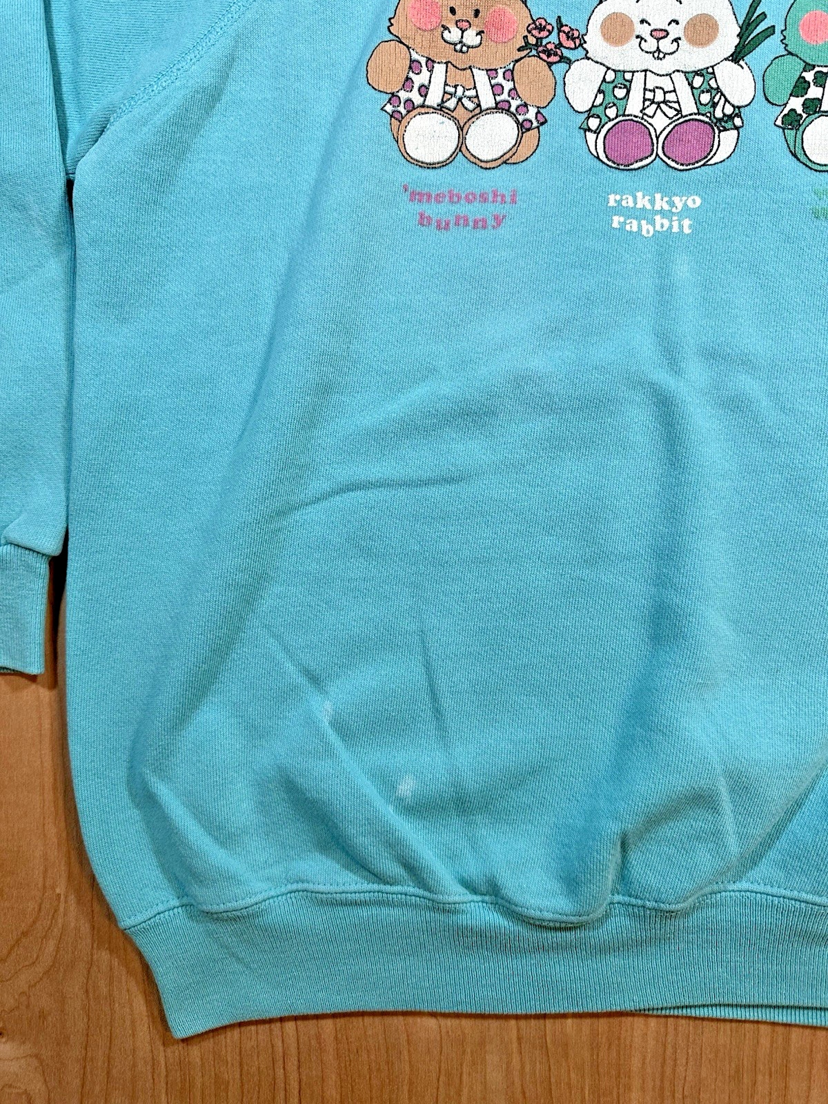 vintage 1987 japanese bunny rabbit CUTE SWEATSHIRT hanes L KAWAII aya-ko MOCHI