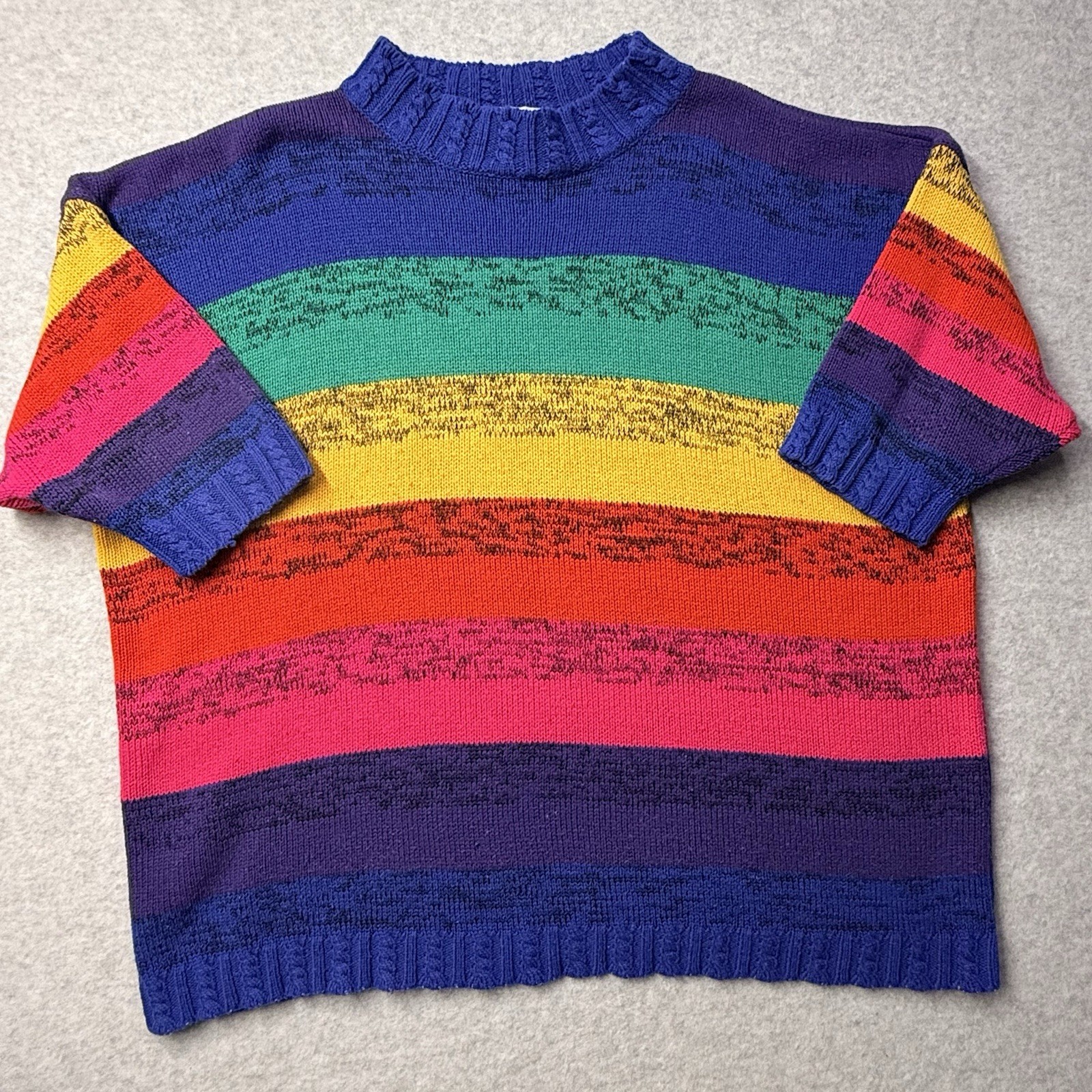 Vintage Venezia Sportswear Multicolor Rainbow SS Sweater Oversized One Size