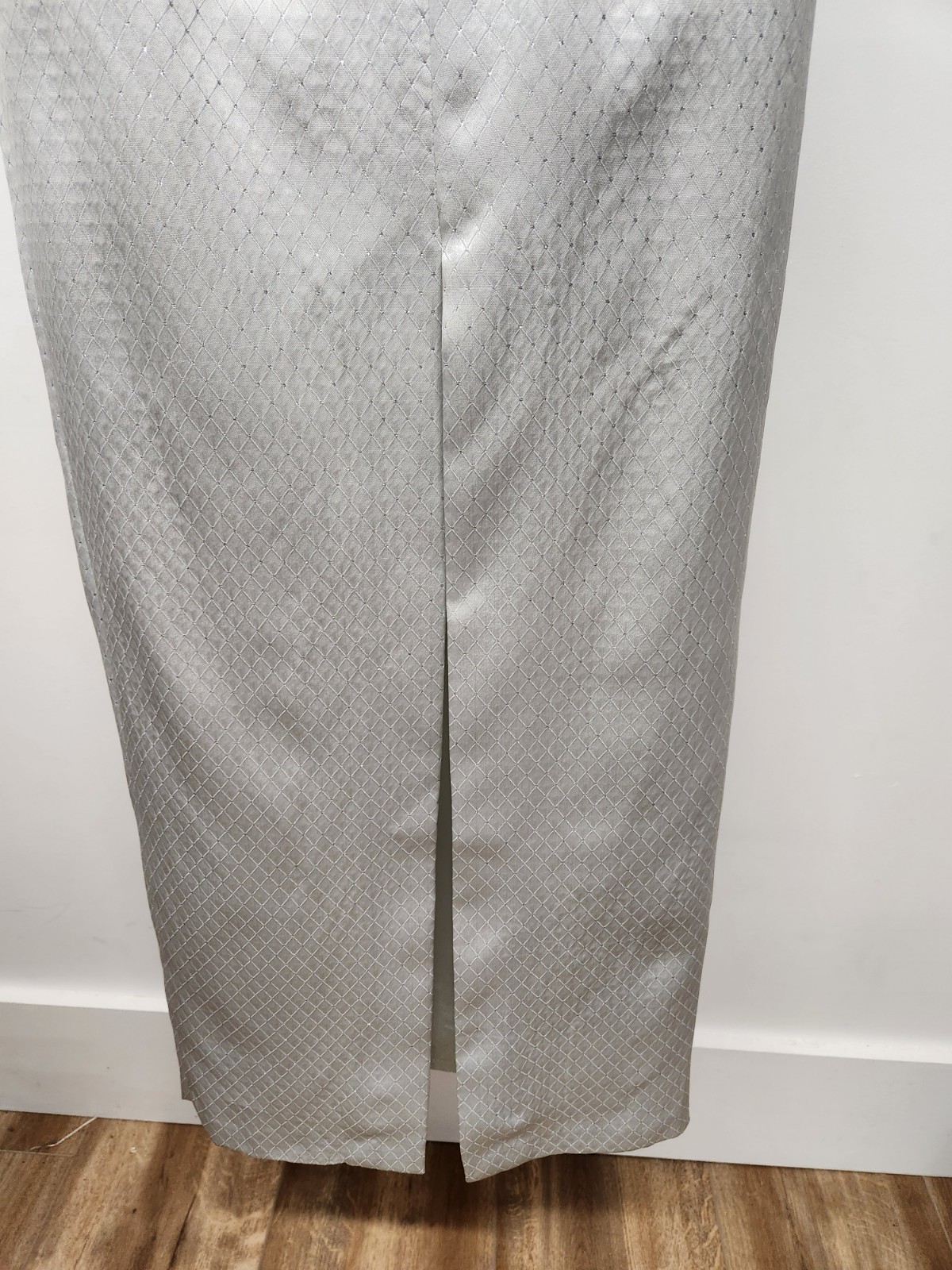 Vintage 90s/Y2K Jessica McClintock Women’s Maxi Silver Gray Gown Dress, Size 3/4