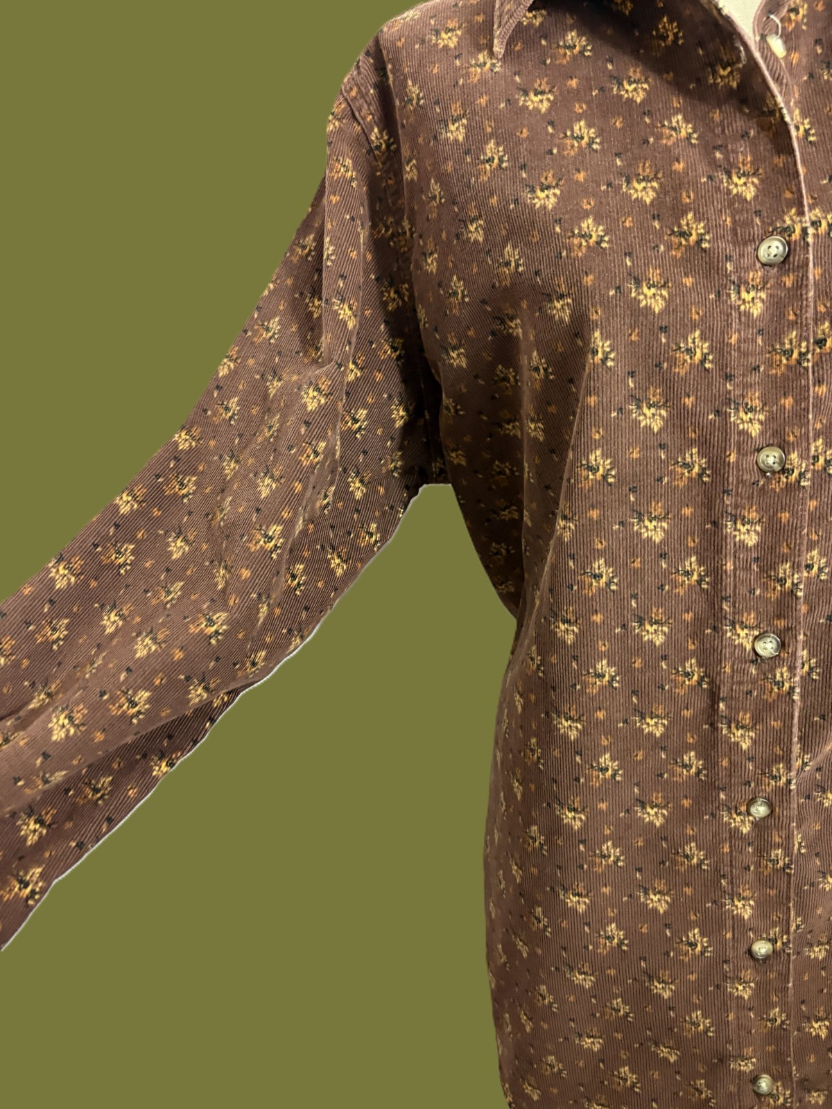 VTG Looney Tunes Woman’s Floral Corduroy Button Up Tweety Bird Size 14W/16W