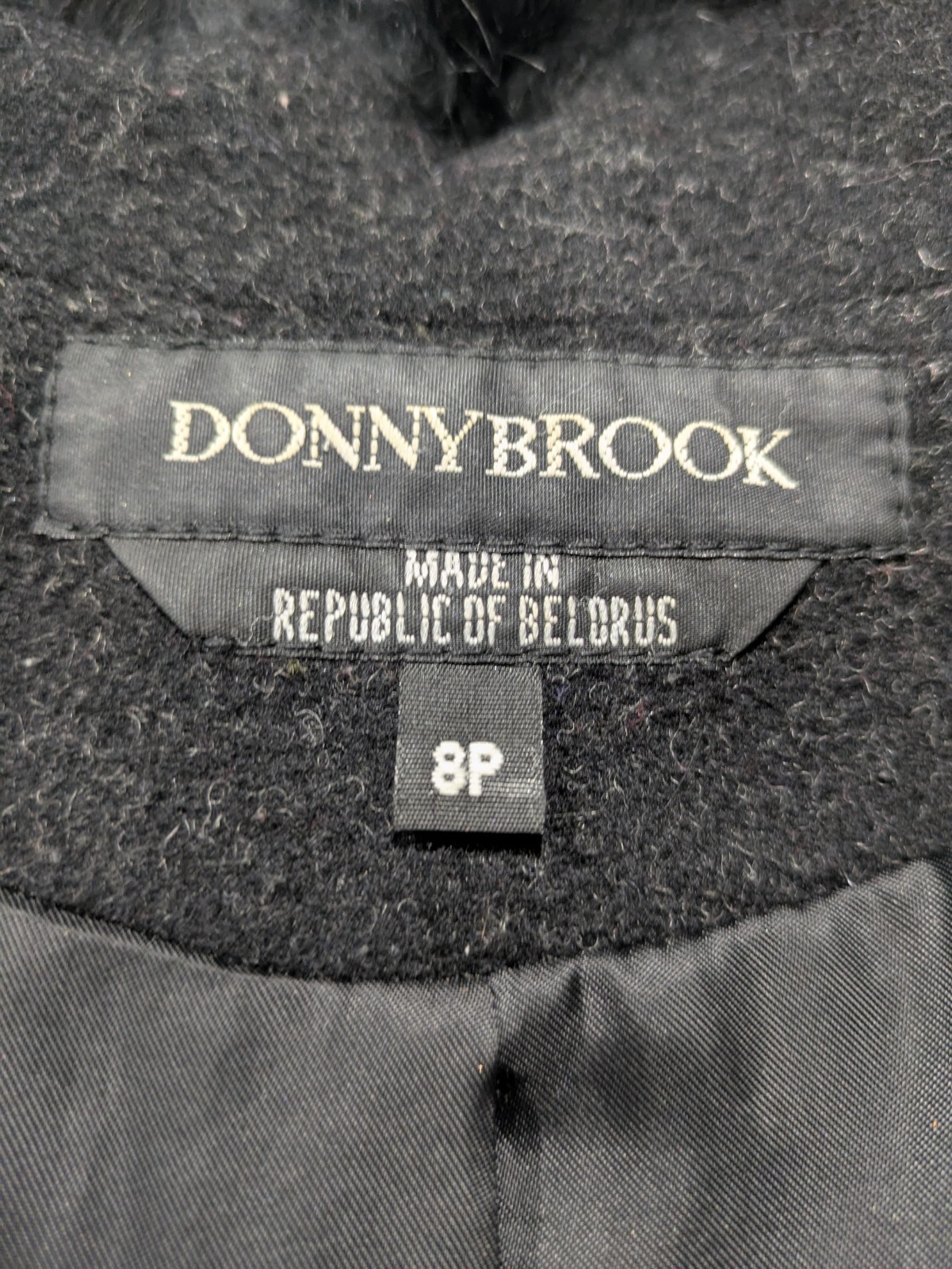 Vintage 1980s Donnybrook Wool Coat With Rabbit Trim – Heathered Charcoal Size 8P