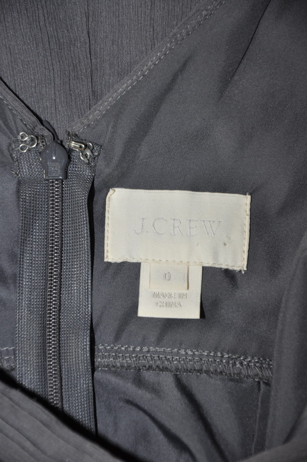 Y2K Vintage J Crew Gray Silk Pleated Empire Waist Cocktail Party Dress Women 0