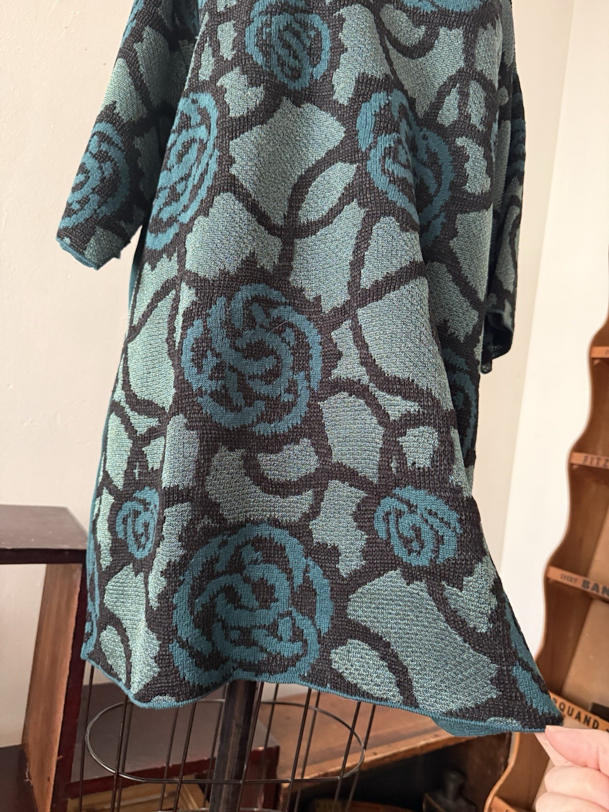 Vintage Dries Van Noten Rose Jacquard Knit Oversized Sweater/Tunic Avant Garde