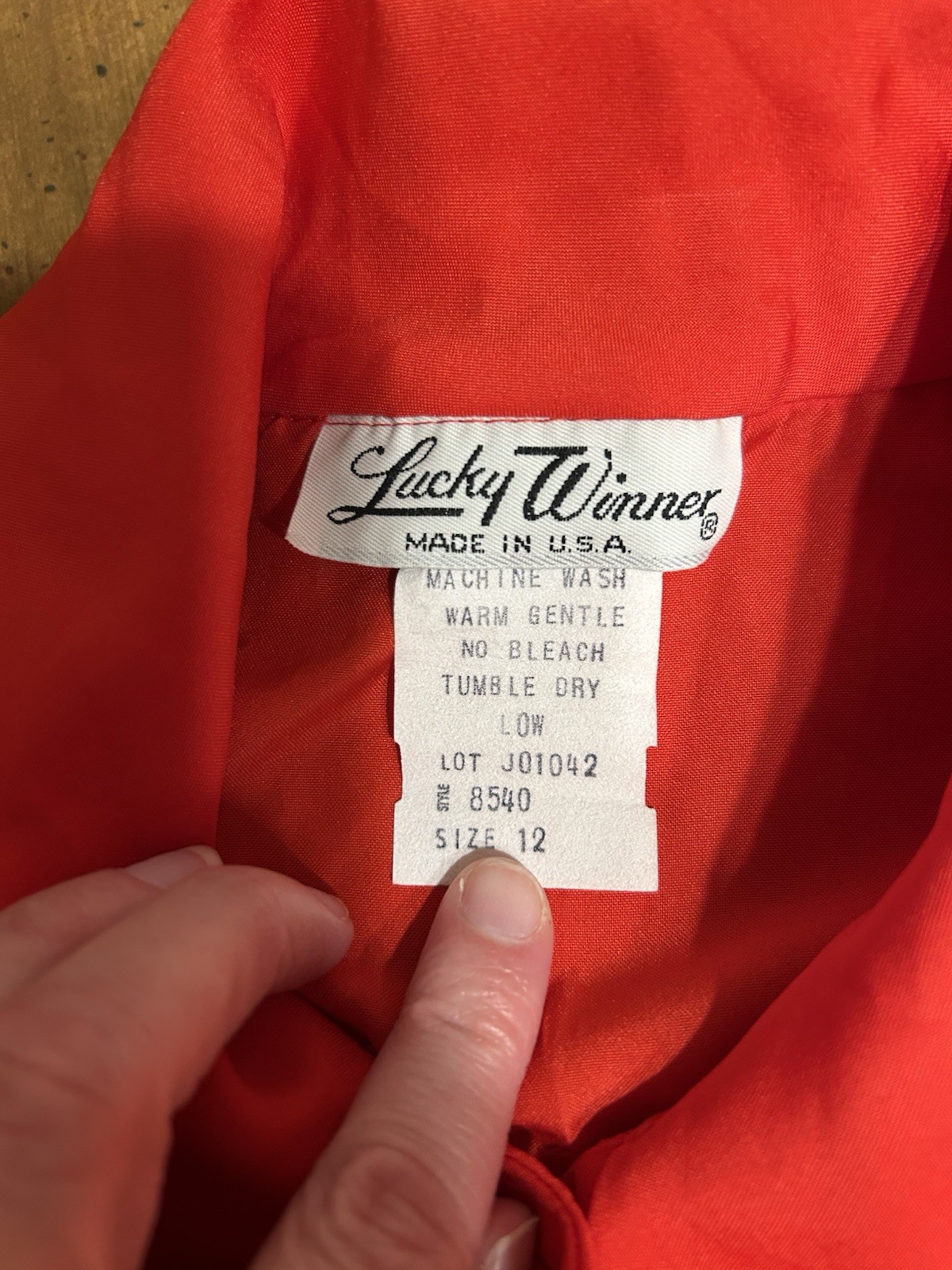 Vtg 70s Lucky Winner Button Blouse Neck Ties Red Shirt Size 12 NWT!