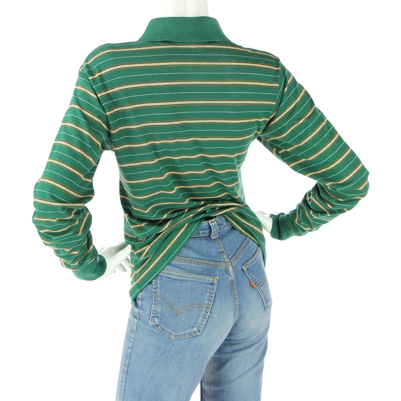 70s Vintage Admit One Striped Surf Skate Dogtown Grunge Punk Rock Polo Shirt