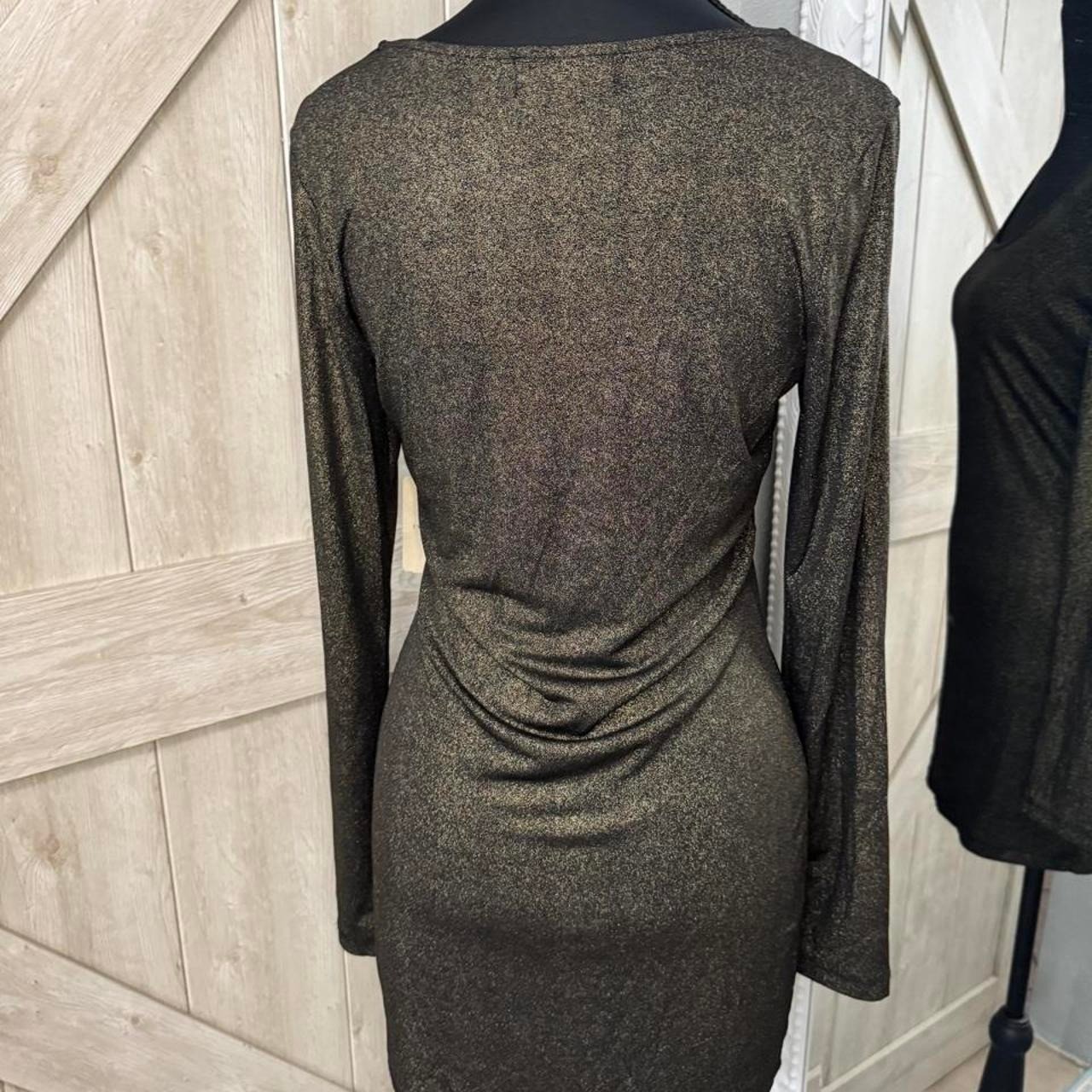 Vintage XXI Glittery Bodycon Long Sleeve Club Dress – Large