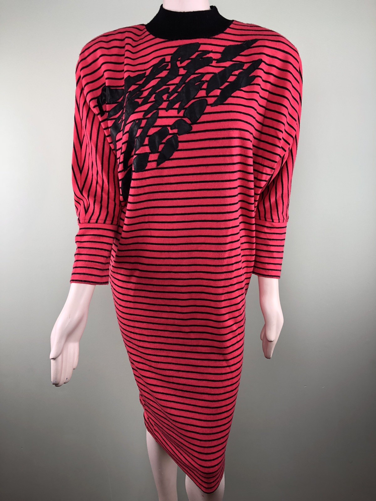 Vintage AVANT GARDE Frisson PARIS Wool Knit Sweater Dress 80s 90s 42 S M L 4 6 8
