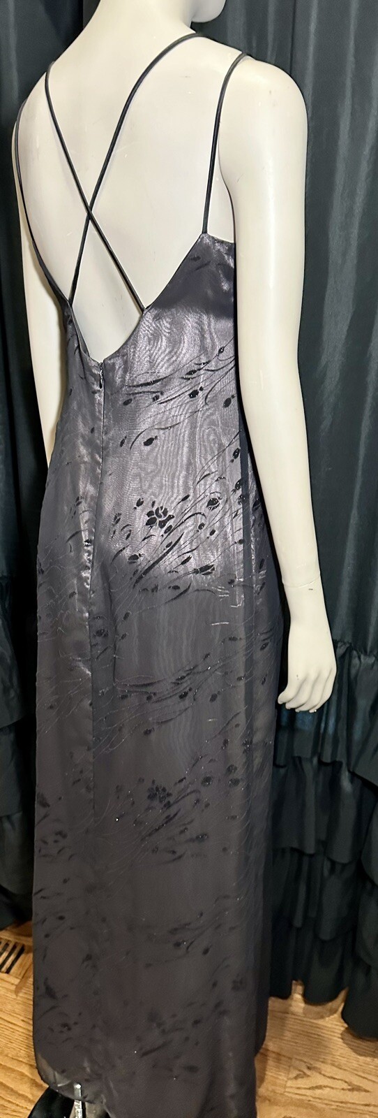 VTG Y2K Arianna By Rachel Kaye Black Mesh Overlay Whimsigoth Dress Sz 4