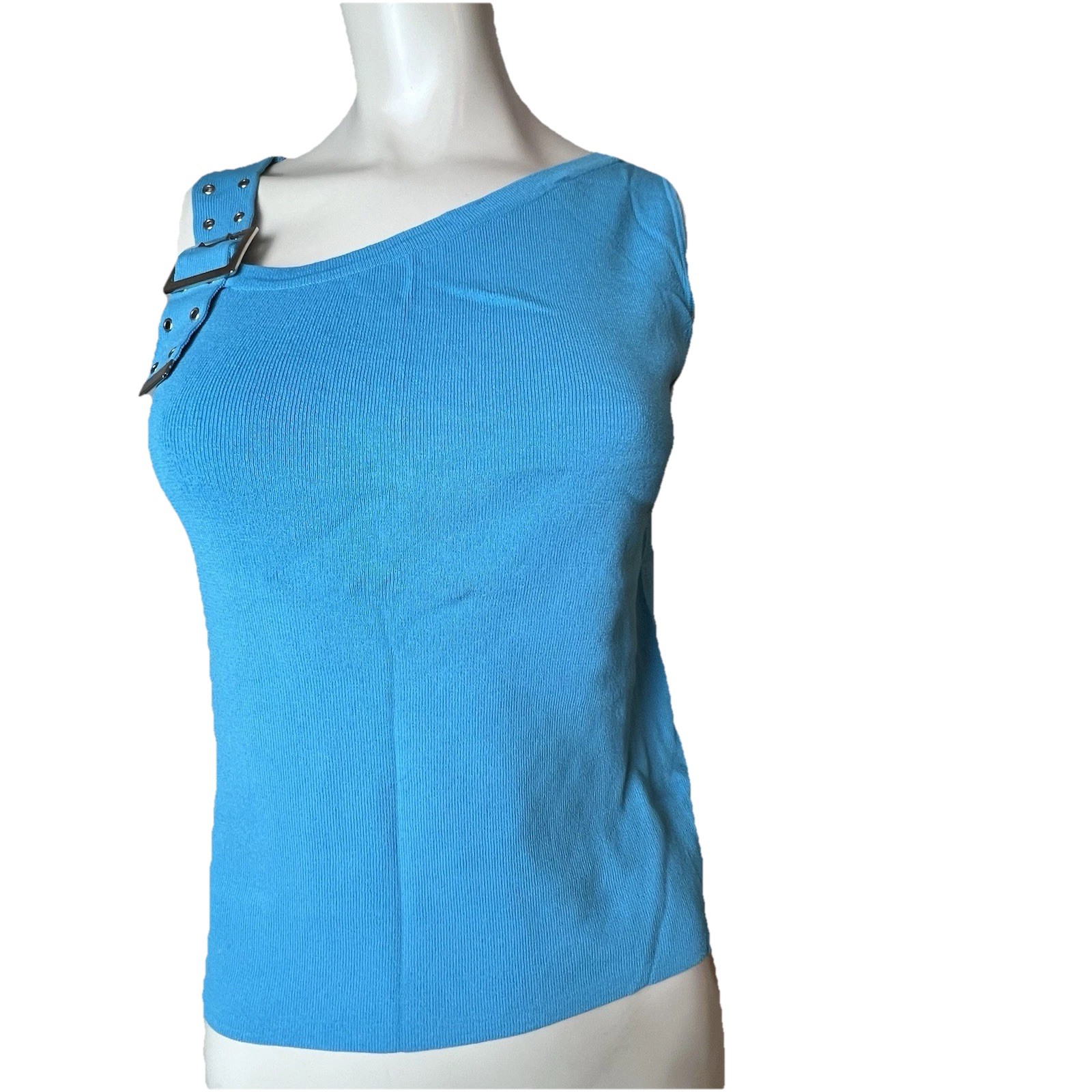 Joseph A Paris London New York Vintage Top Blue W/silver Buckle Size Small