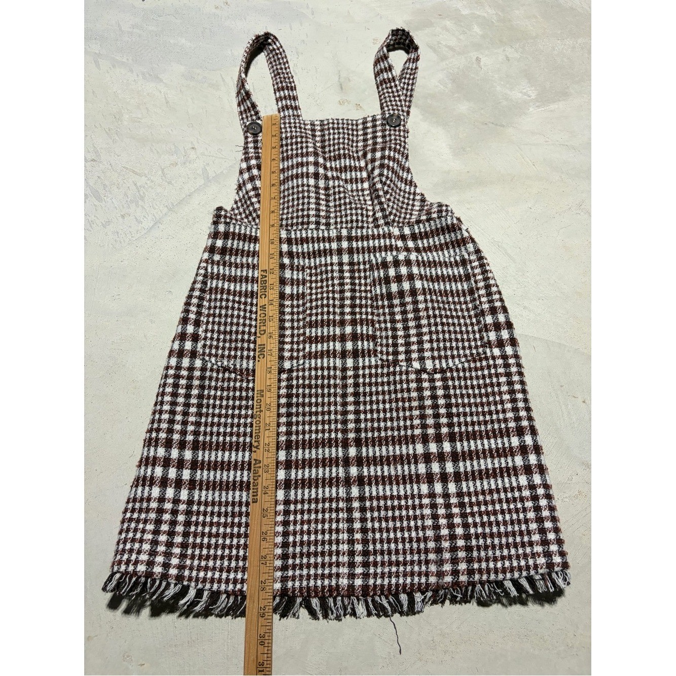Orange creek Houndstooth overalls Dress NWT large