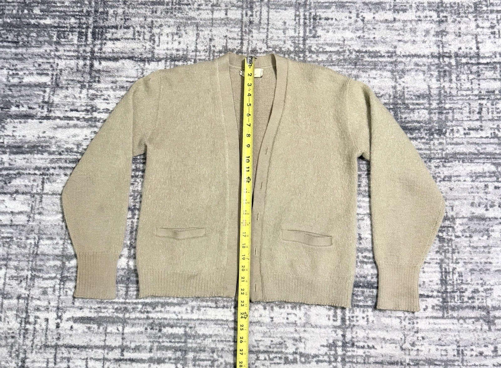 Vintage 60s Mohara by Glasgo Mohair Wool Cardigan Sweater Kurt Cobain Size M