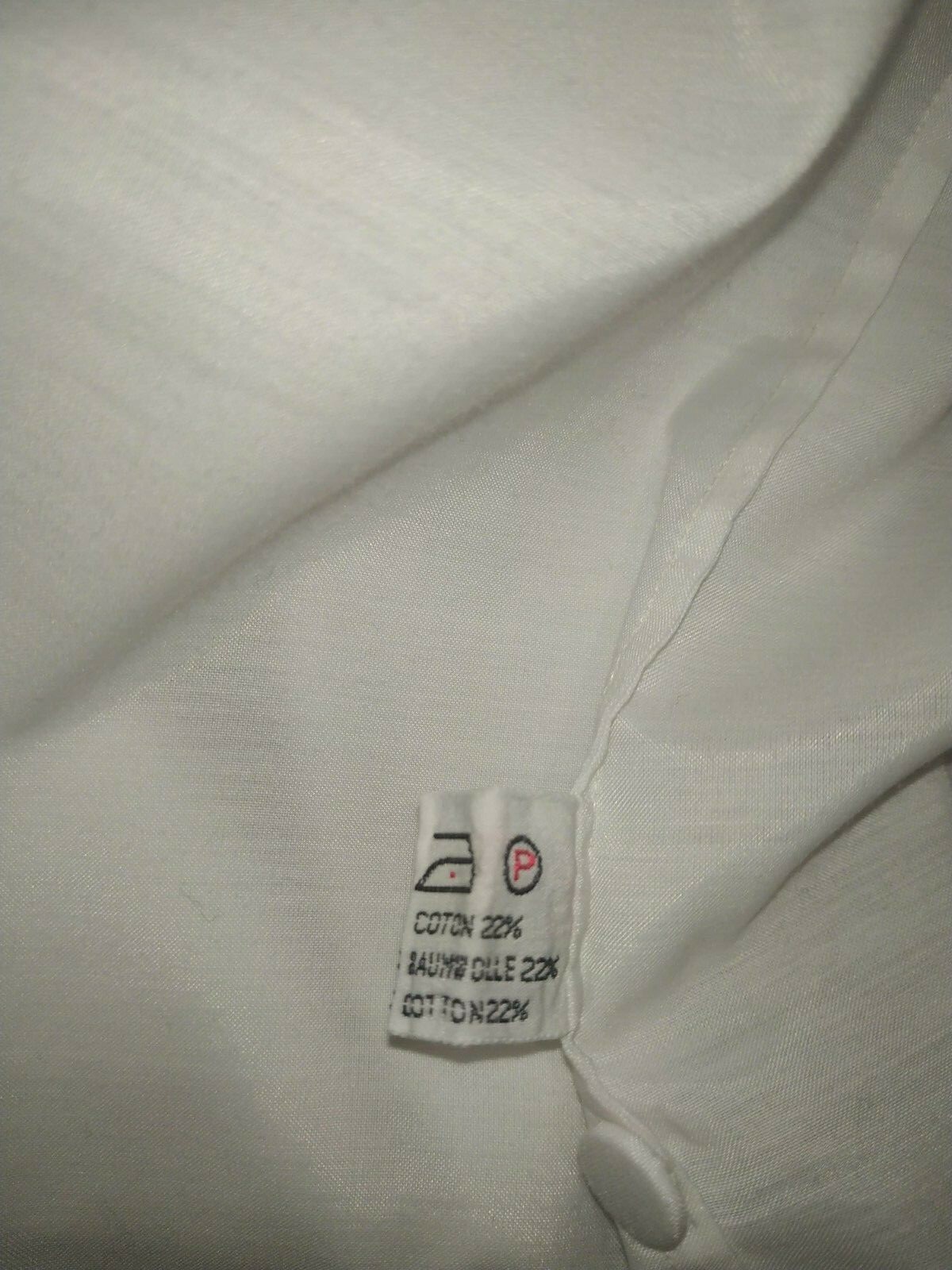 VINTAGE 60’s White Polyester Blend Blouse Embroidery Tramo Switzerland Size 38