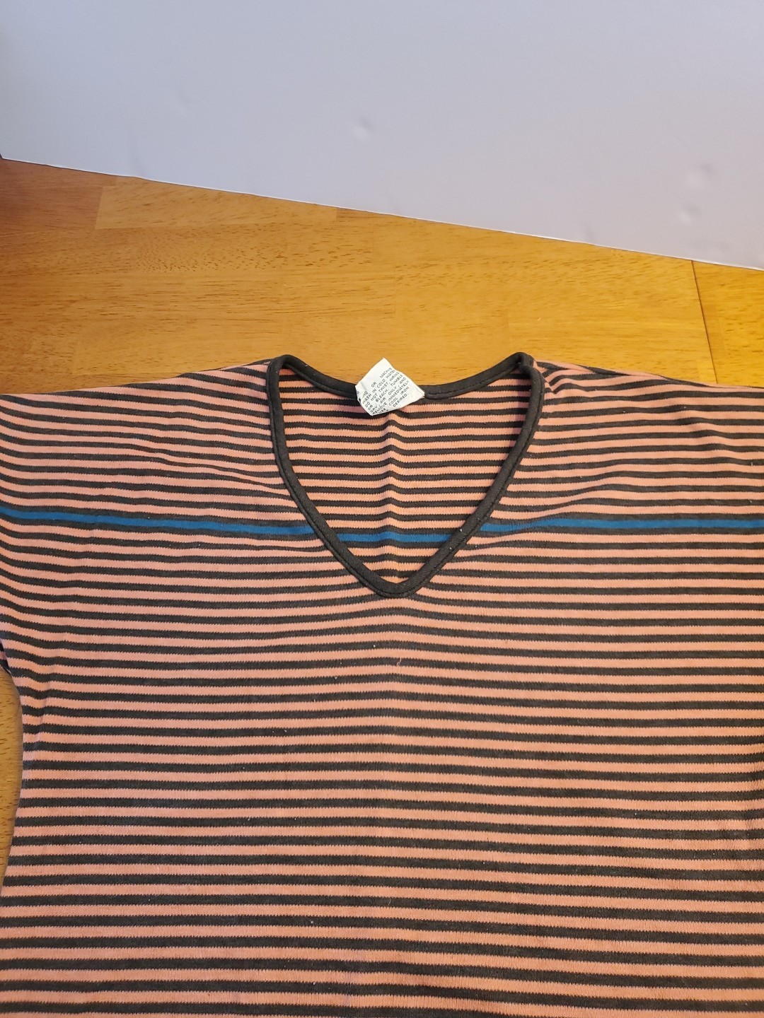 Vintage 70s Retro Coast HWY Catalina T-shirt Pink & Black Stripped