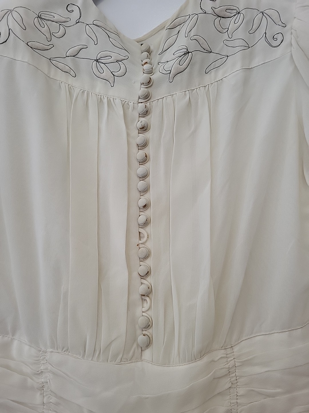 Unbranded Vintage Long Dress Ivory Prarie Western Cottage Core XS