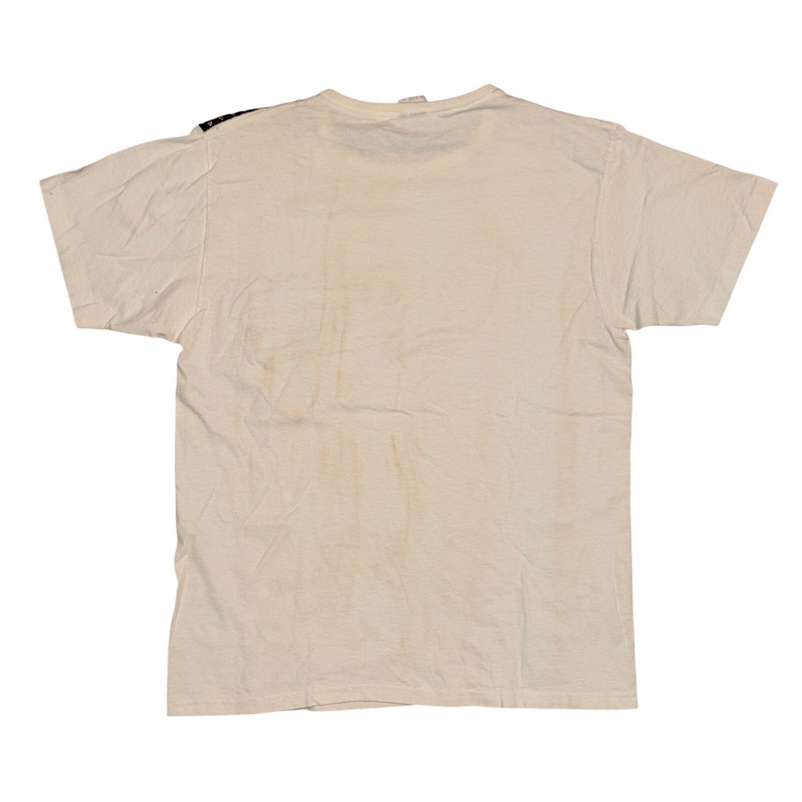 Beverly Hills Place Vintage Military Embellished T-Shirt Cream Gold Stars Size 1