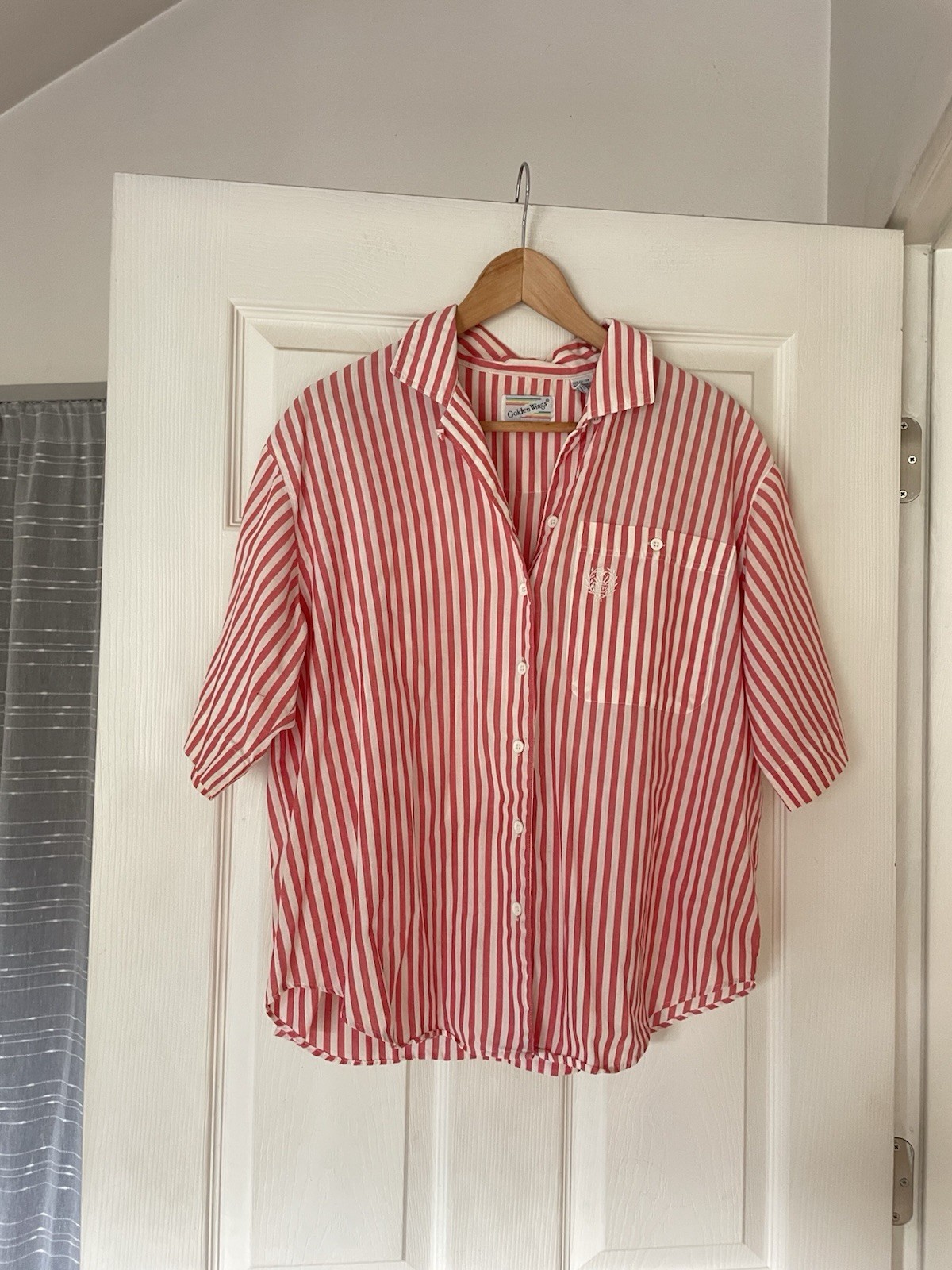 Vintage Golden Wings Womens Size 20W Striped Blouse Pool Vacation Club