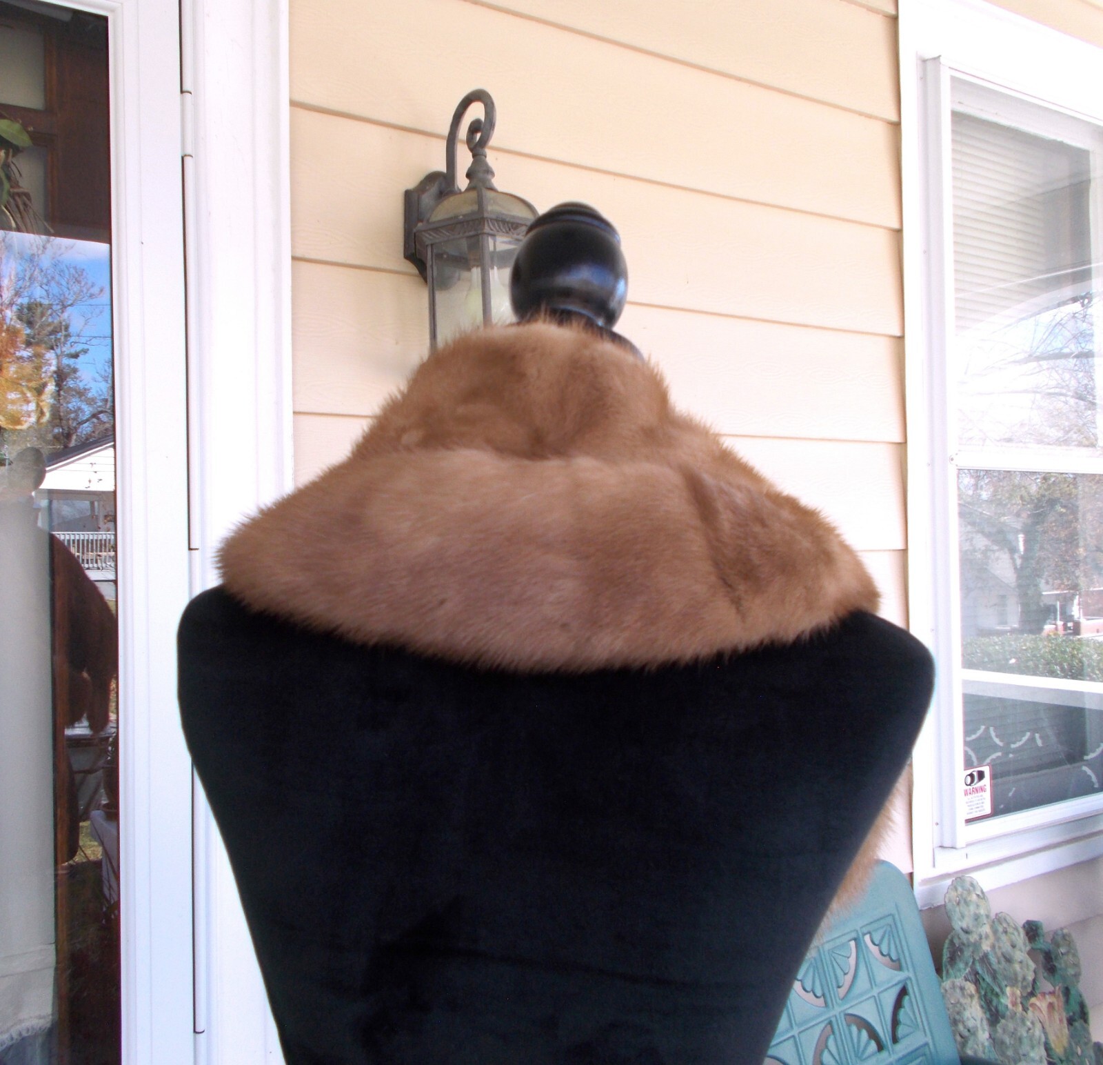 Vintage Light Golden Brown Carol Brent Mink Fur Collar Stole Scarf 39″ Long