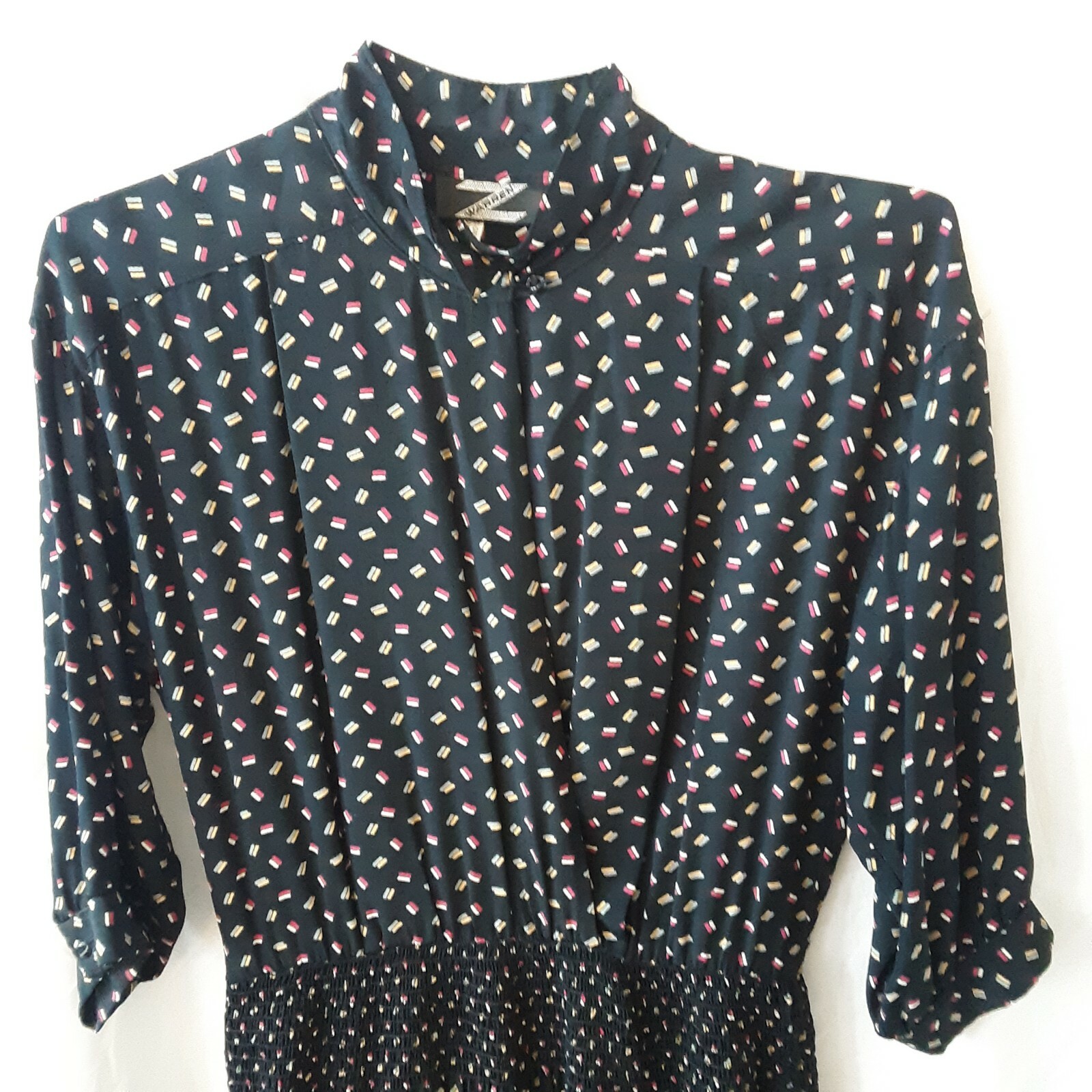 Vintage Warren Z ladies long Dress bodice Wrap full Church Dress Secretary Bank