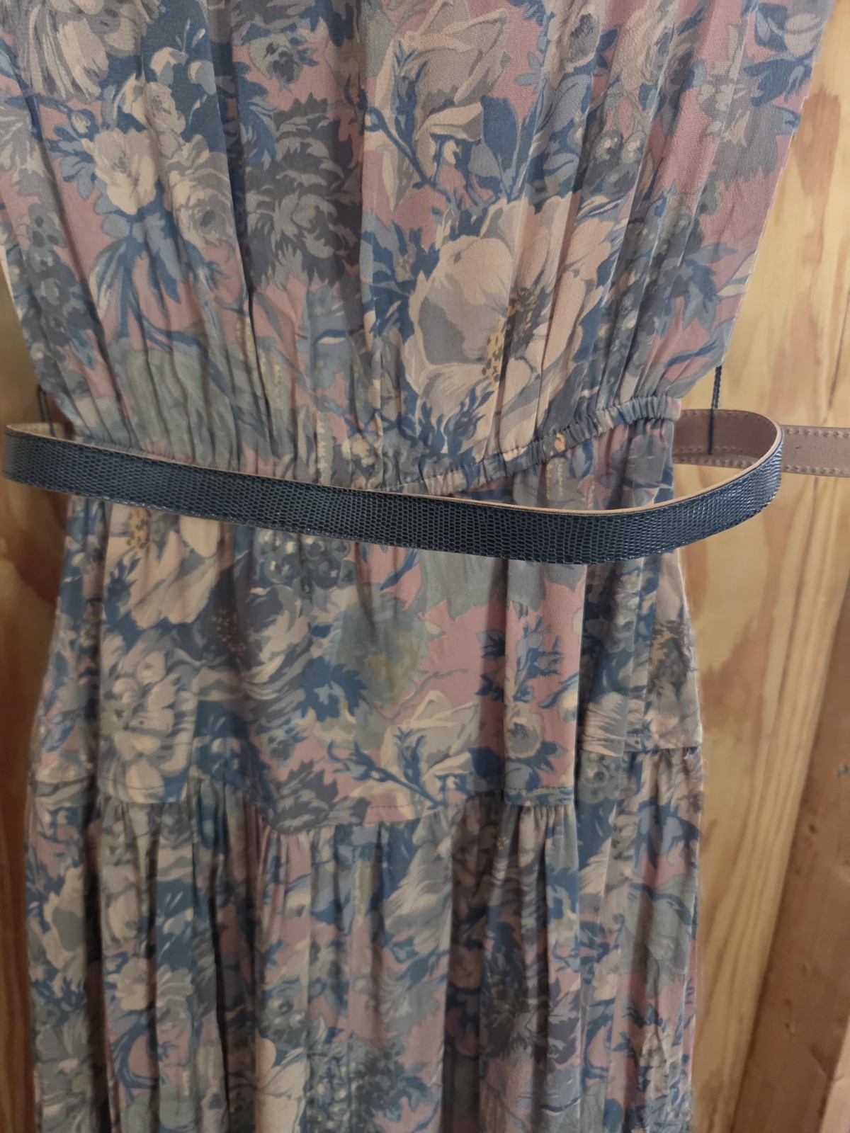 VTG 80s Donna Morgan For Non Stop Floral Drop Waist Midi Dress ILGWU USA Made 3/