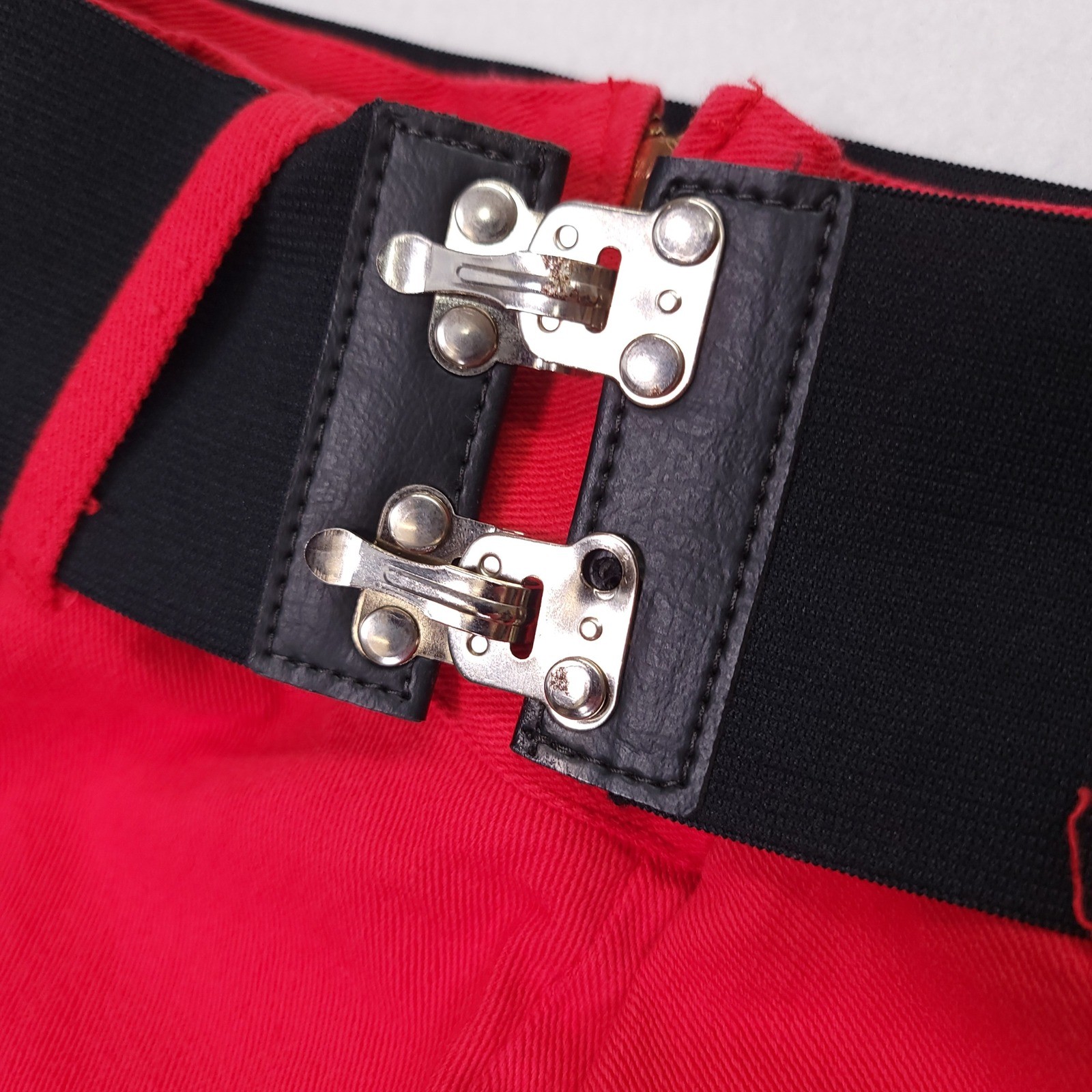 Vintage A. Smile Gelati Red High Waisted Elastic Waist Pants SJ0511B Womens 11