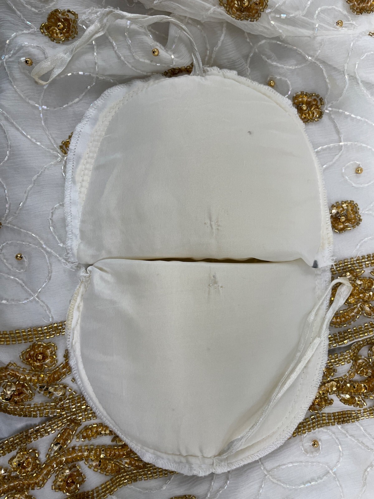 Mark & John Vintage White & Gold Sequined Beaded Jacket With Floral Design Sz XL