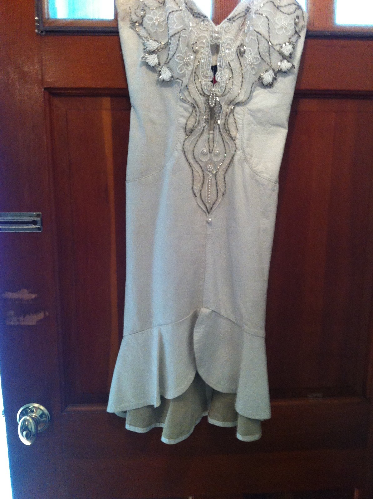 Leather Dress Cream size small Climax Karen Okada For David Howard