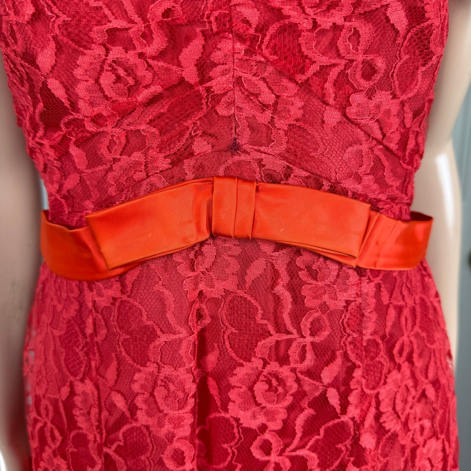 Vintage 70s 80s Party Dress Formal Lace Maxi Evening Taffeta Long W24