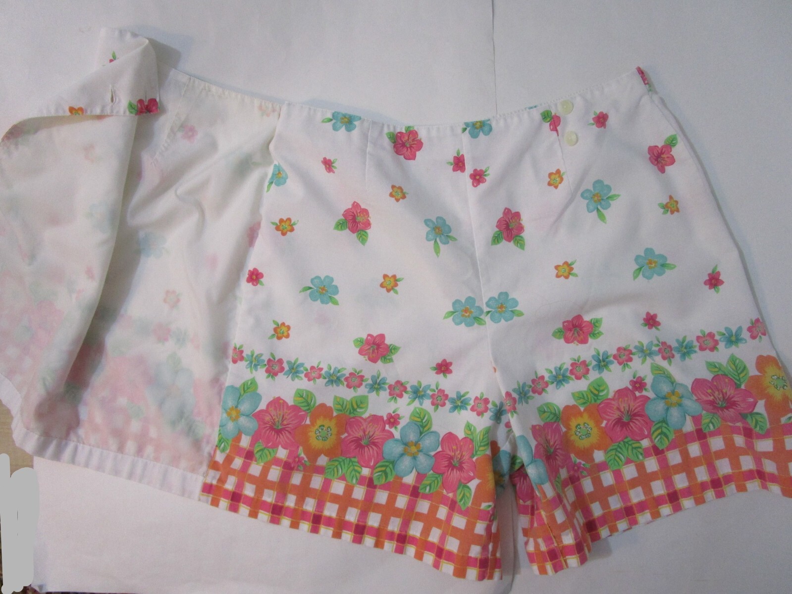 XL Vintage 60s Short Skirt Athleisure Tennis Golf Floral Checks