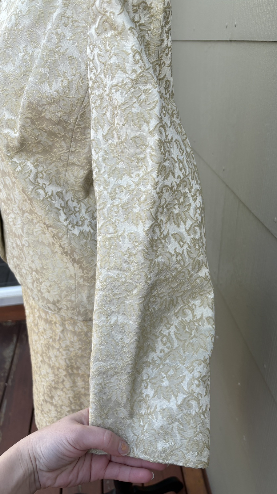 vtg REID & REID 40s 50s Old Money Brocade Velvet Collar Jacket Skirt Suit Set