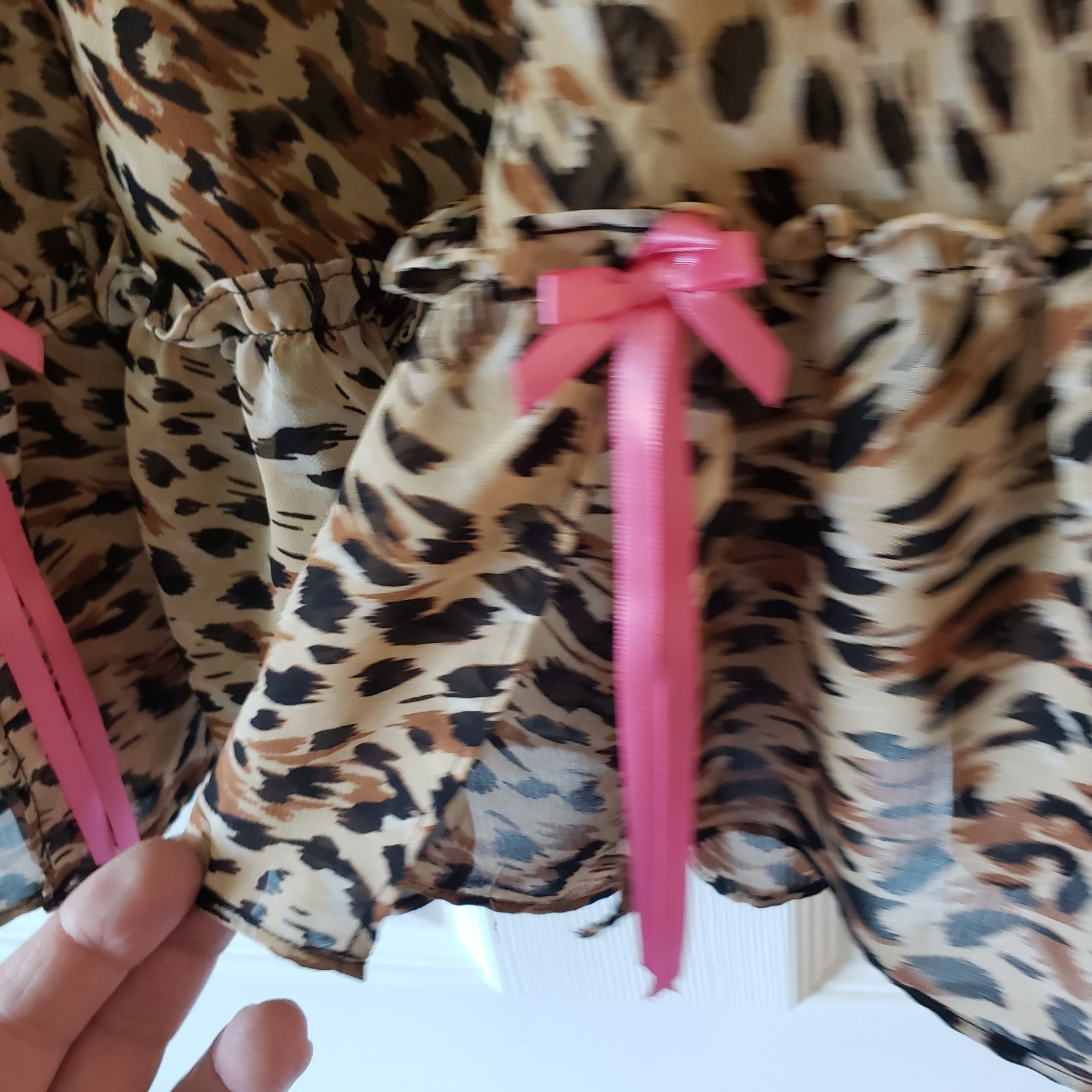 Betsey Johnson Intimates Milk Maid Ruffle Leopard Dress Party Boho Medium