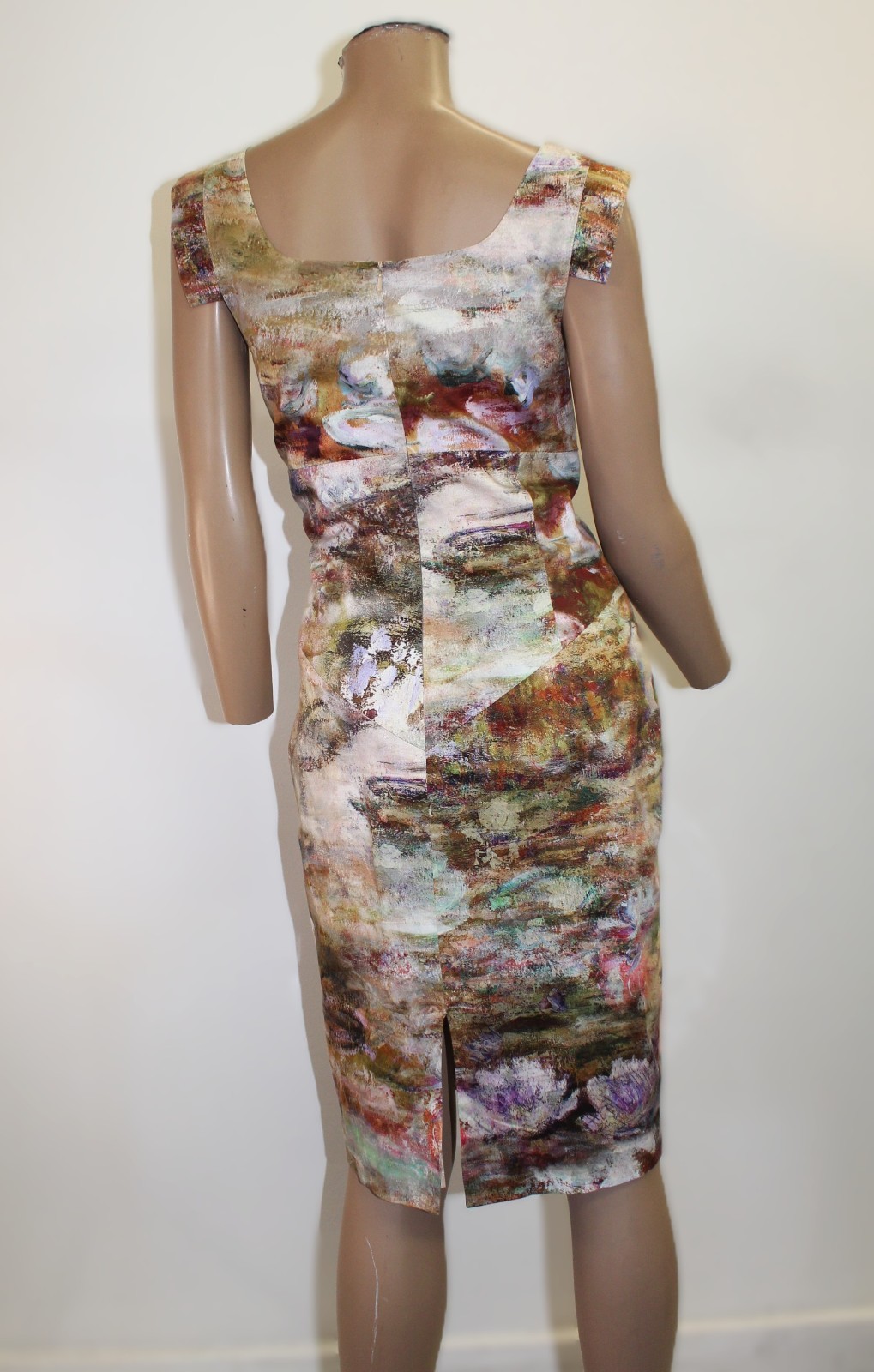 Black Halo Jackie O Pencil Dress Frosted Baroque Draped Neckline Vintage Size 10