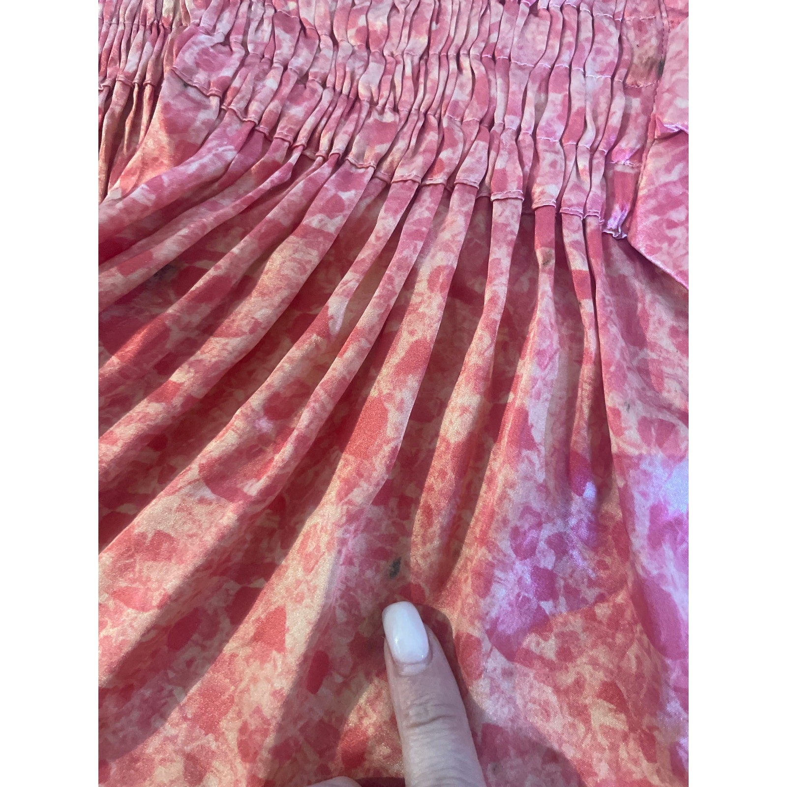 Vintage RUE Du MAIL Pink Satin Printed Drop Waist Dress FEMININE Silk Size 38 S