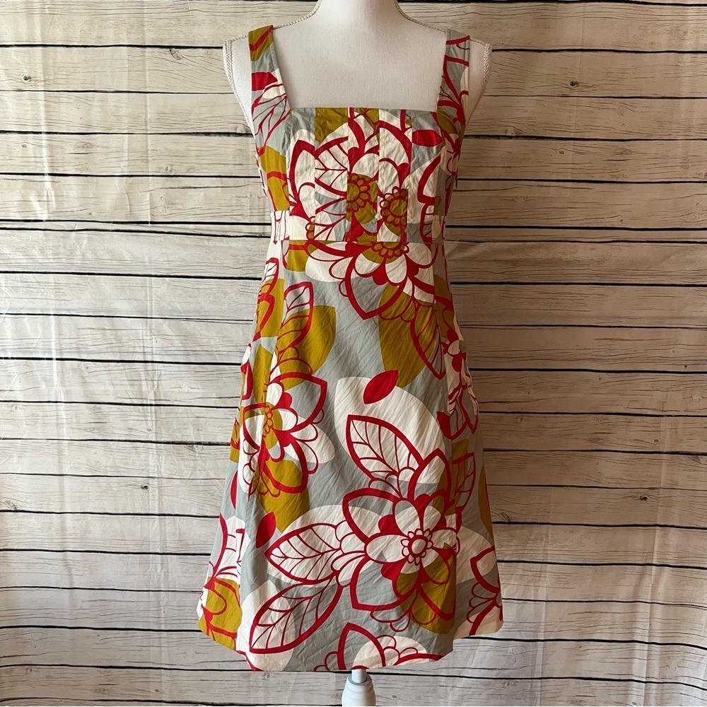 Anthropologie Maeve 70’s Vibrant Floral Midi Dress Size 4