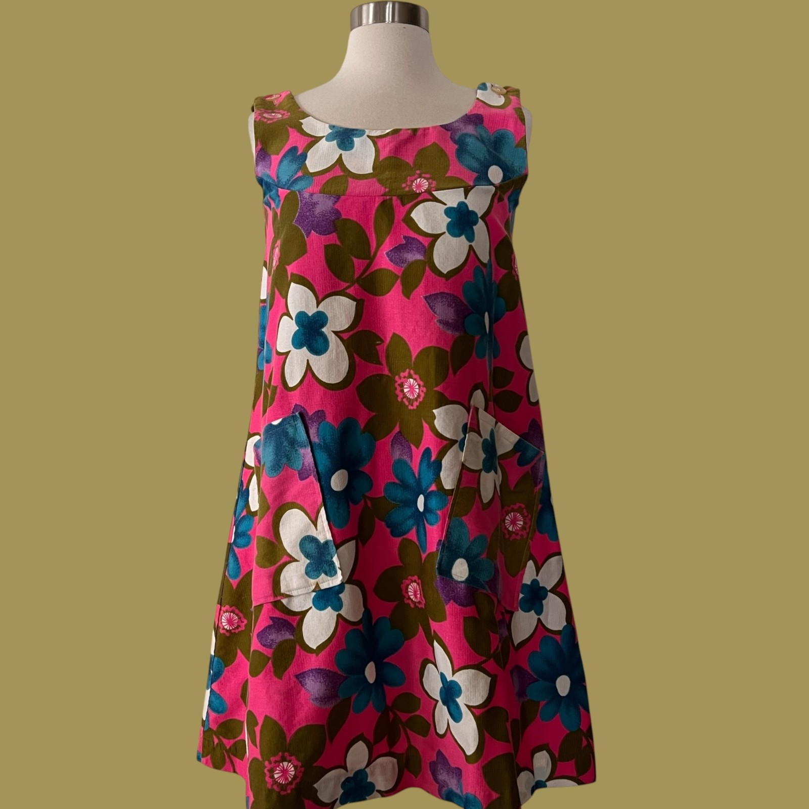 Vintage 60s Hawaiian Dress : Aloha Authentic Hawaiian, Tiki, Luau, Mini