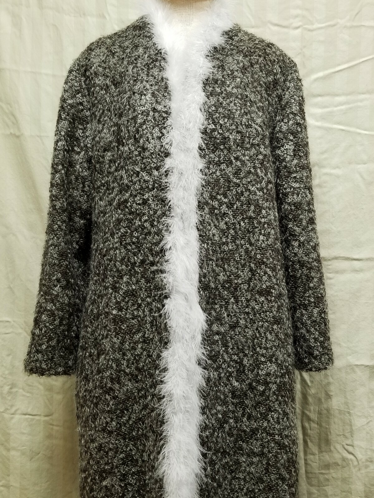 Vintage Georgina Von Etzdorf Mohair Wool Feather Duster Sweater Coat M ~ England