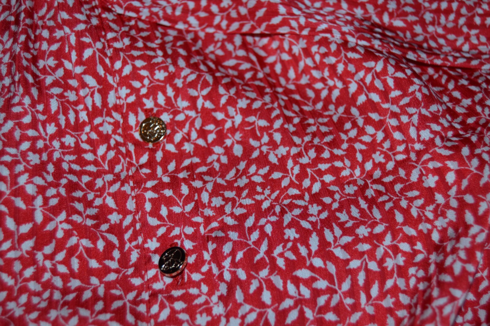 DRAPER JAMES Button Front Shirt Dress RED/CREAM Size S Vintage Fully Lined NWT