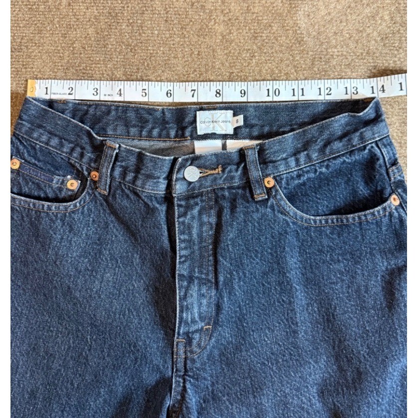 Vintage Calvin Klein Selvedge Jeans Women’s Size 8 Dark Wash Cuffed Crop Cotton