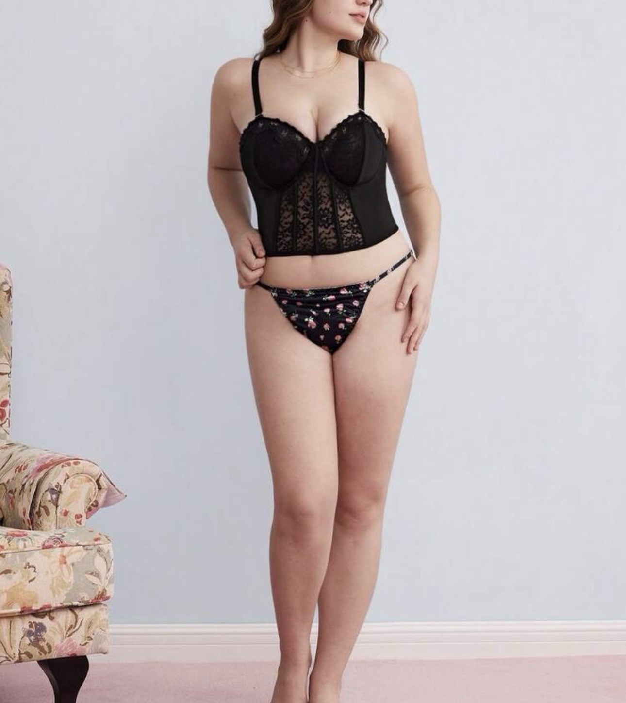 VTG 90’s Style Satin Polyester String Bikini Multi-Floral Panties PLUS 1XL NEW