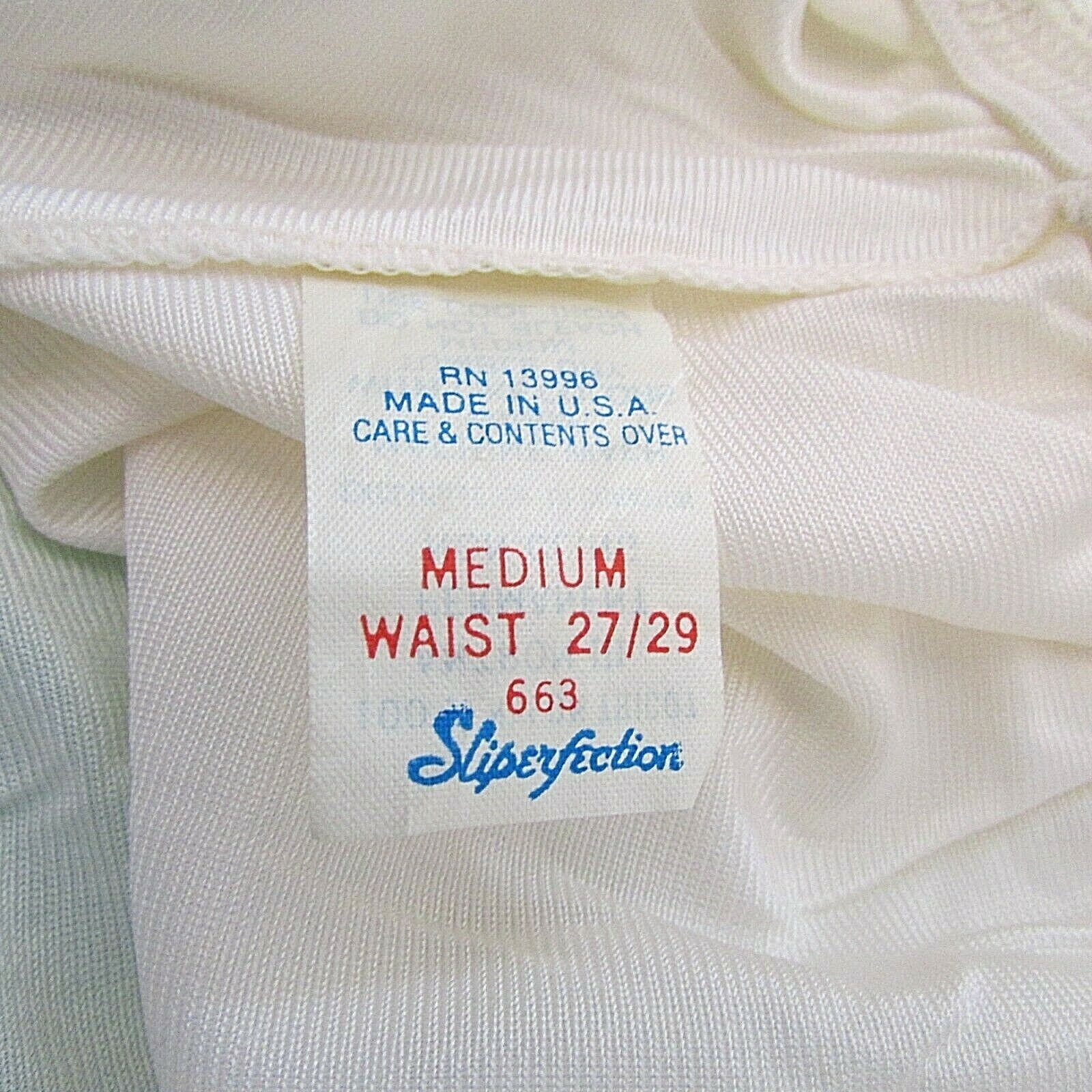 Sliperfection 663 Nylon Tricot Non-Cling Half Slip Petticoat M 27/29 Waist USA