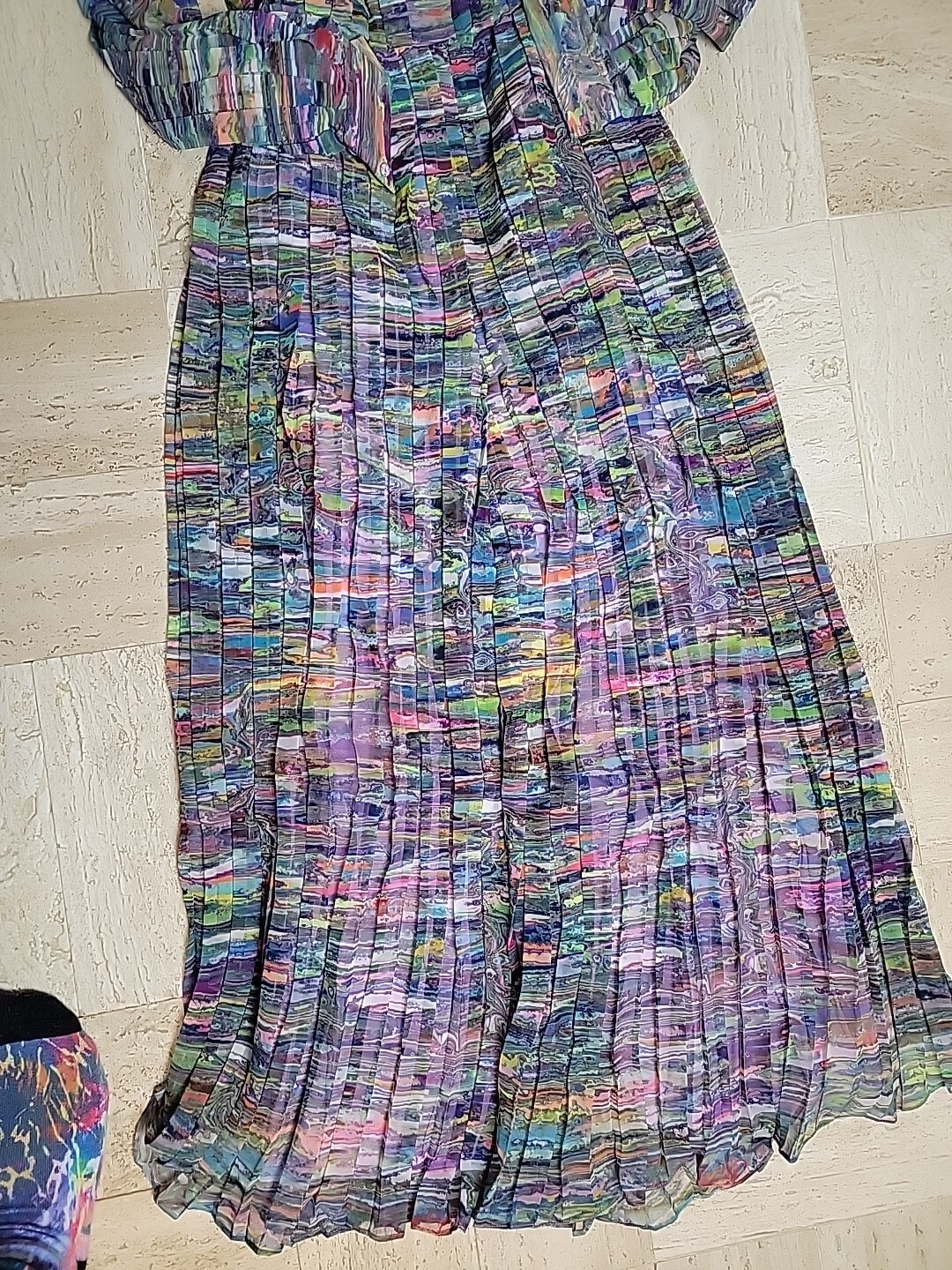 VTG MARITA by ANTHONY MUTO Psychedelic Marble Shirt Dress 1970s VTG Rare Sz S-M